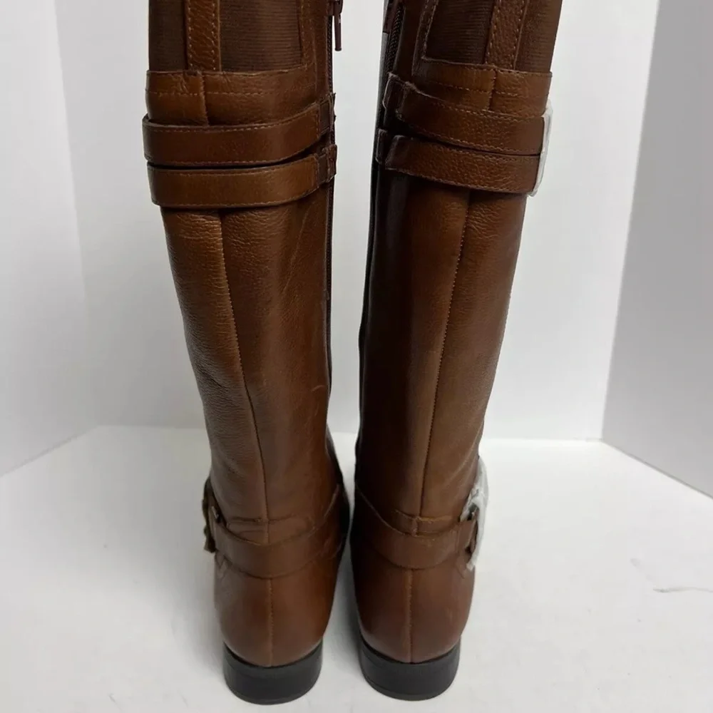Naturalizer Women’s Jackie, Brown Leather Boots, Size 6.5 WW.